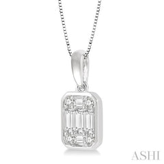 Emerald Shape Bezel Set Fusion Diamond Pendant