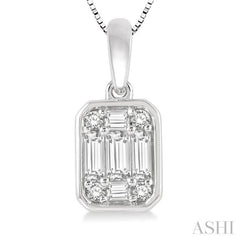 Emerald Shape Bezel Set Fusion Diamond Pendant