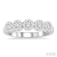 5 Stone Lovebright Essential Half Eternity Diamond Wedding Band