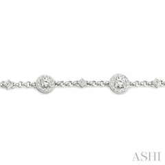 Round Shape Halo Diamond Chain Bracelet