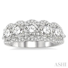 Round Shape 5 Stone Diamond Fashion Ring