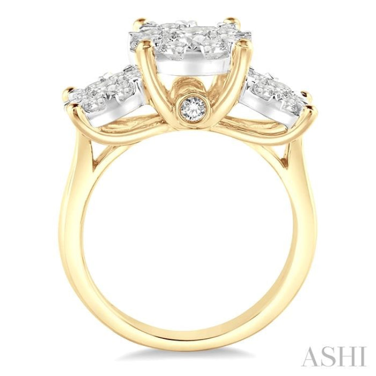 Round Shape Past Present & Future Lovebright Essential Diamond Engagement Ring