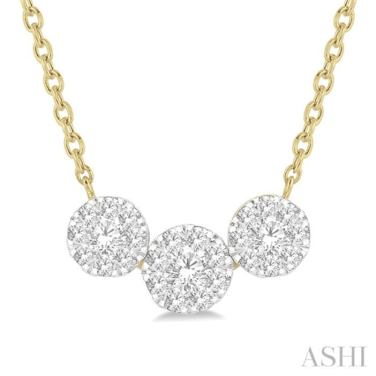 Round Shape Past Present & Future Lovebright Essential Diamond Necklace