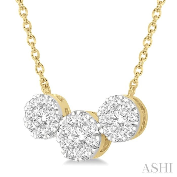 Round Shape Past Present & Future Lovebright Essential Diamond Necklace