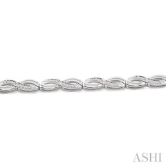 1/6 Ctw 'FIG 8' Shape Single Cut Diamond Bracelet in Sterling Silver