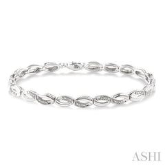 1/6 Ctw 'FIG 8' Shape Single Cut Diamond Bracelet in Sterling Silver