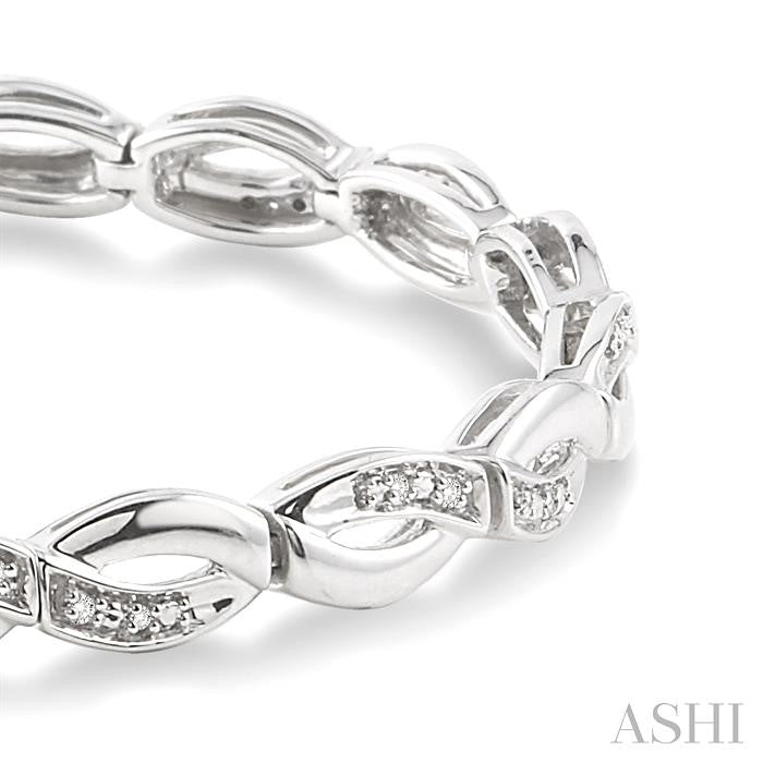 1/6 Ctw 'FIG 8' Shape Round Cut Diamond Bracelet in Sterling Silver