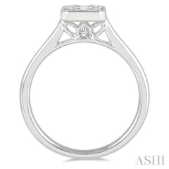 Emerald Shape Bezel Set Fusion Diamond Ring