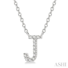 Block 'J' Initial Diamond Pendant