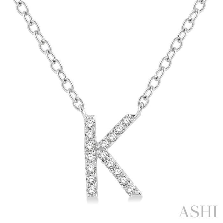 Block 'K' Initial Diamond Pendant