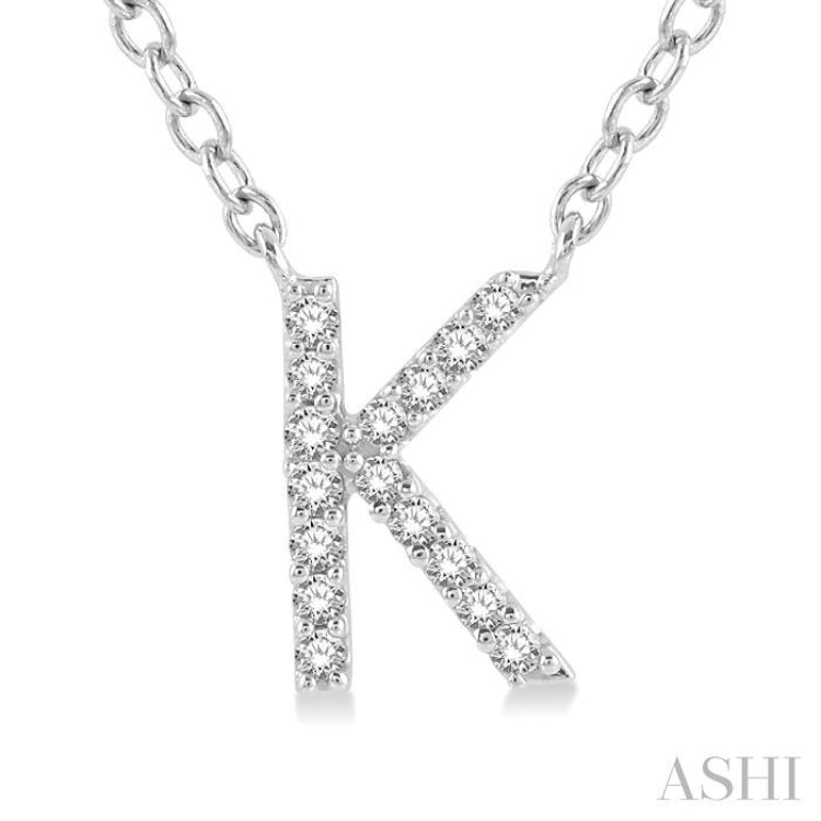 Block 'K' Initial Diamond Pendant