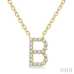 Block 'B' Initial Diamond Pendant