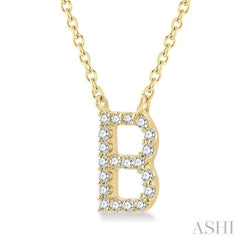 Block 'B' Initial Diamond Pendant