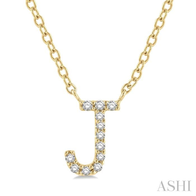 Block 'J' Initial Diamond Pendant