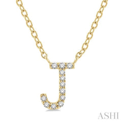 Block 'J' Initial Diamond Pendant