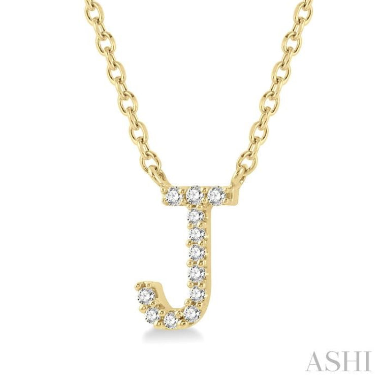 Block 'J' Initial Diamond Pendant