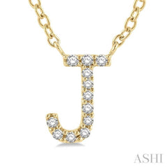 Block 'J' Initial Diamond Pendant