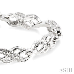 1/20 Ctw Round Cut Diamond Bracelet in Sterling Silver