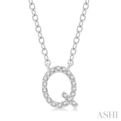 Block 'Q' Initial Diamond Pendant