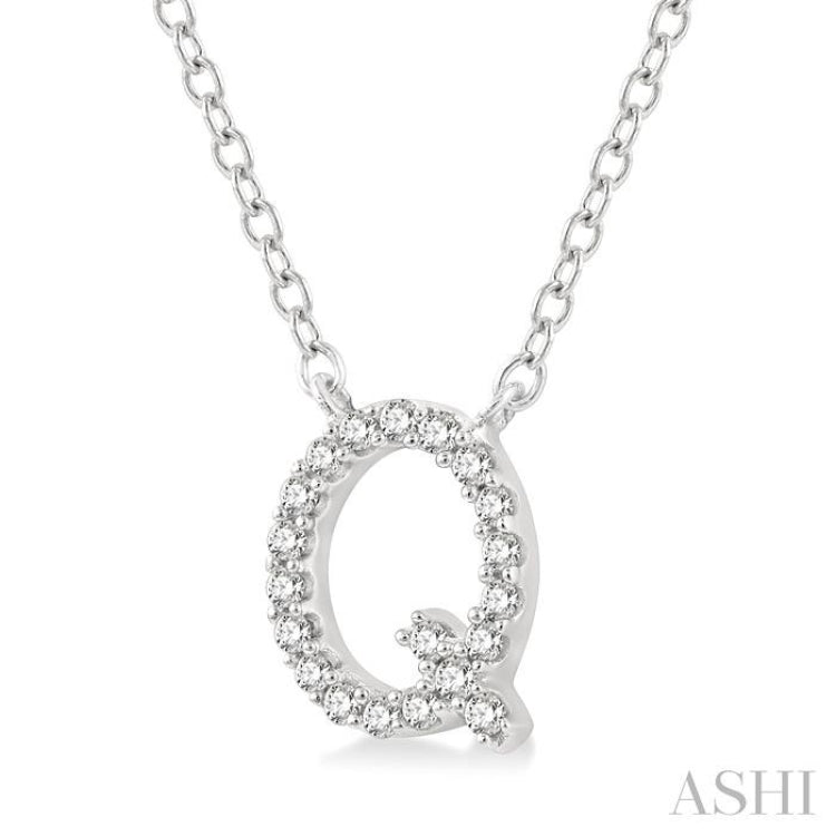 Block 'Q' Initial Diamond Pendant