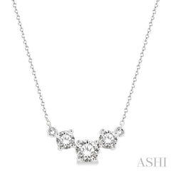 Round Shape Past Present & Future Diamond Necklace