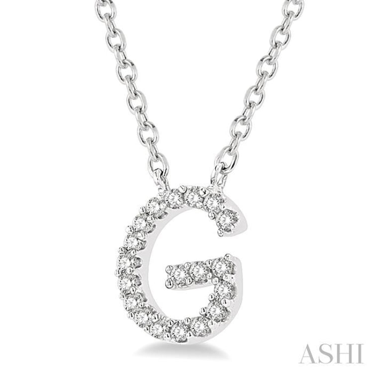 Block 'G' Initial Diamond Pendant