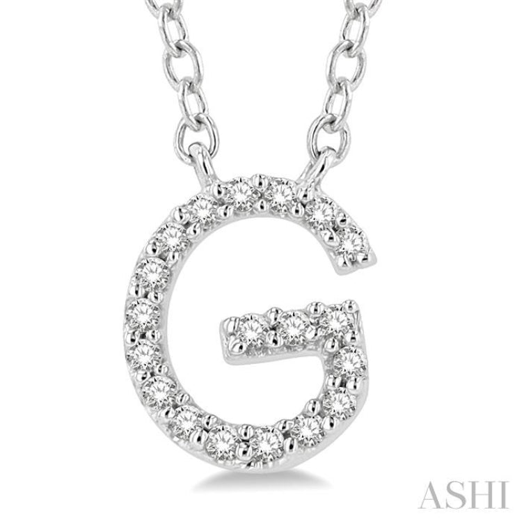 Block 'G' Initial Diamond Pendant