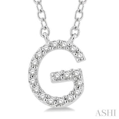 Block 'G' Initial Diamond Pendant