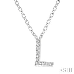 Block 'L' Initial Diamond Pendant