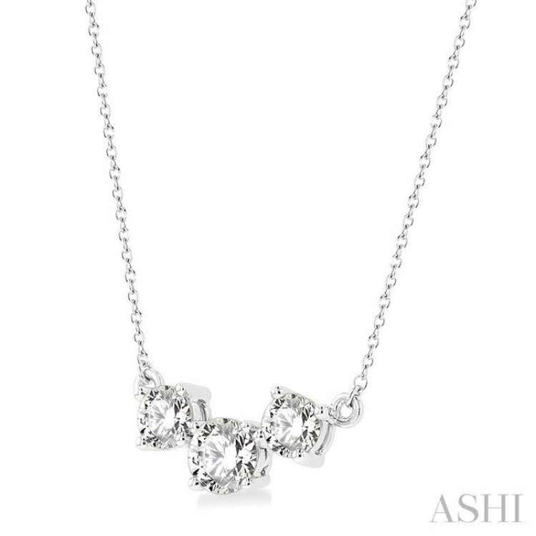 Round Shape Past Present & Future Diamond Necklace