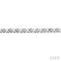 1/10 Ctw 'X' and SQ Round Cut Diamond Bracelet in Sterling Silver