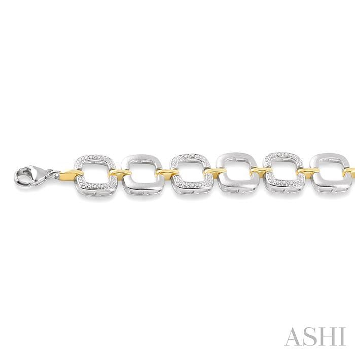 1/10 Ctw Round Cut Diamond Square Bracelet in Sterling Silver