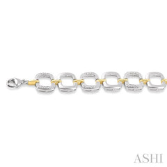 1/10 Ctw Round Cut Diamond Square Bracelet in Sterling Silver