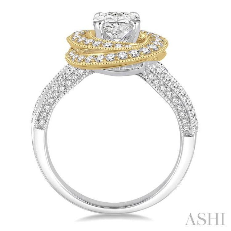 Oval Shape Semi-Mount Diamond Engagement Ring