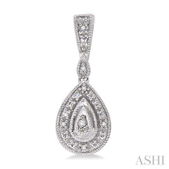1/20 Ctw Pear Shape Round Cut Diamond Earrings in Sterling Silver