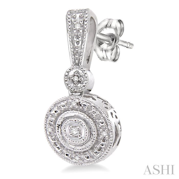 1/20 Ctw Round Cut Diamond Earrings in Sterling Silver