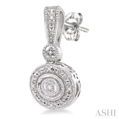 1/20 Ctw Round Cut Diamond Earrings in Sterling Silver