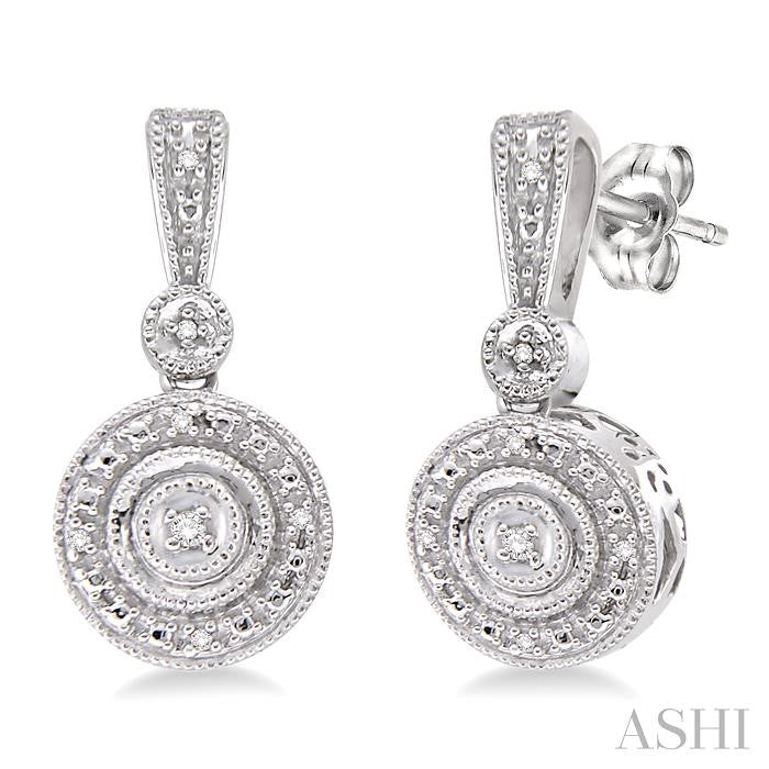 1/20 Ctw Round Cut Diamond Earrings in Sterling Silver