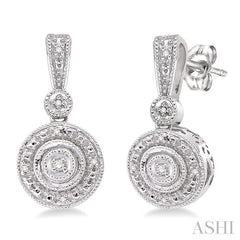 1/20 Ctw Round Cut Diamond Earrings in Sterling Silver