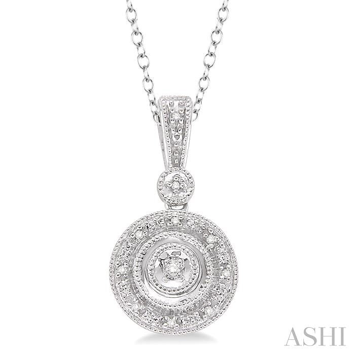 1/20 Ctw Round Cut Diamond Pendant in Sterling Silver with Chain