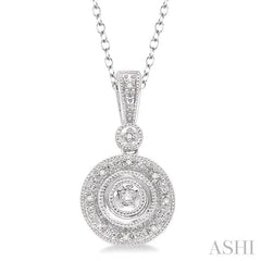 1/20 Ctw Round Cut Diamond Pendant in Sterling Silver with Chain