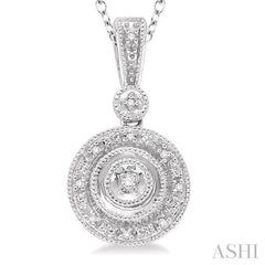 1/20 Ctw Round Cut Diamond Pendant in Sterling Silver with Chain