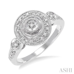 1/20 Ctw Round Cut Diamond Ring in Sterling Silver