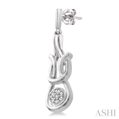 1/50 Ctw Round Cut Diamond Earrings in Sterling Silver
