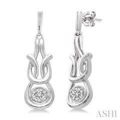 1/50 Ctw Round Cut Diamond Earrings in Sterling Silver