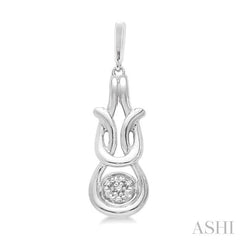 1/50 Ctw Round Cut Diamond Earrings in Sterling Silver