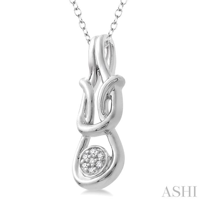 1/50 Ctw Round Cut Diamond Pendant in Sterling Silver with Chain