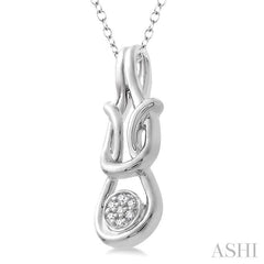 1/50 Ctw Round Cut Diamond Pendant in Sterling Silver with Chain