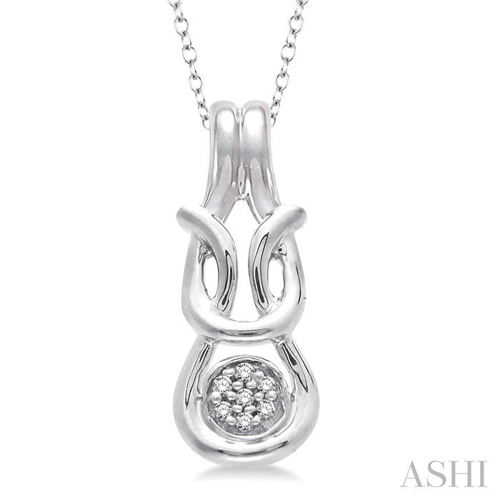1/50 Ctw Round Cut Diamond Pendant in Sterling Silver with Chain