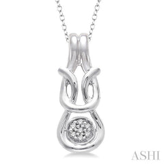 1/50 Ctw Round Cut Diamond Pendant in Sterling Silver with Chain